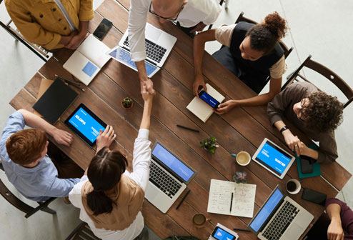 Team collaborating on cloud ERP workflows