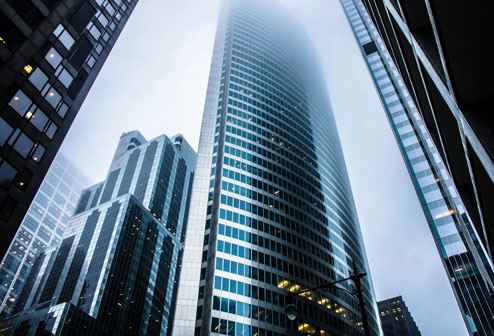 International financial district skyline